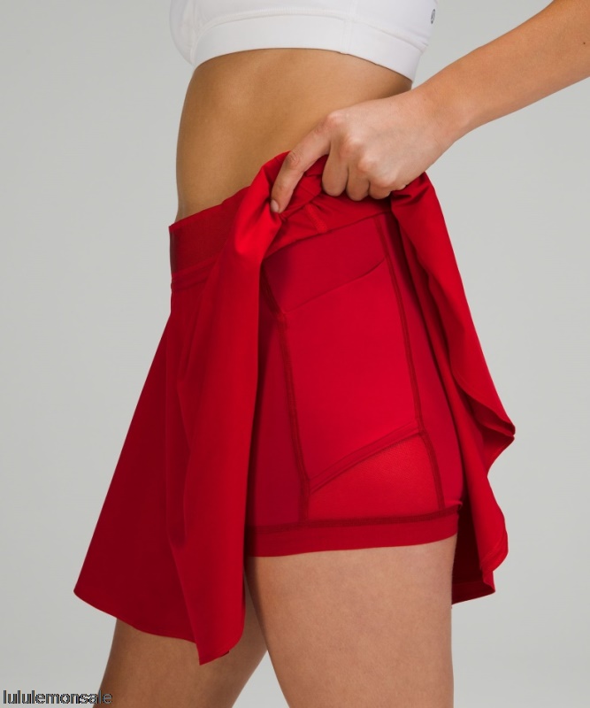 Lululemon Damen DELULU414 | Court Rival Hochhausrock Lang Dunkelrot